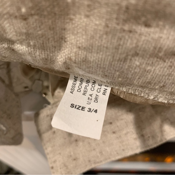 Vintage Woman’s Beige Linen Skirt Suit Set Size 3/4 - Picture 7 of 10